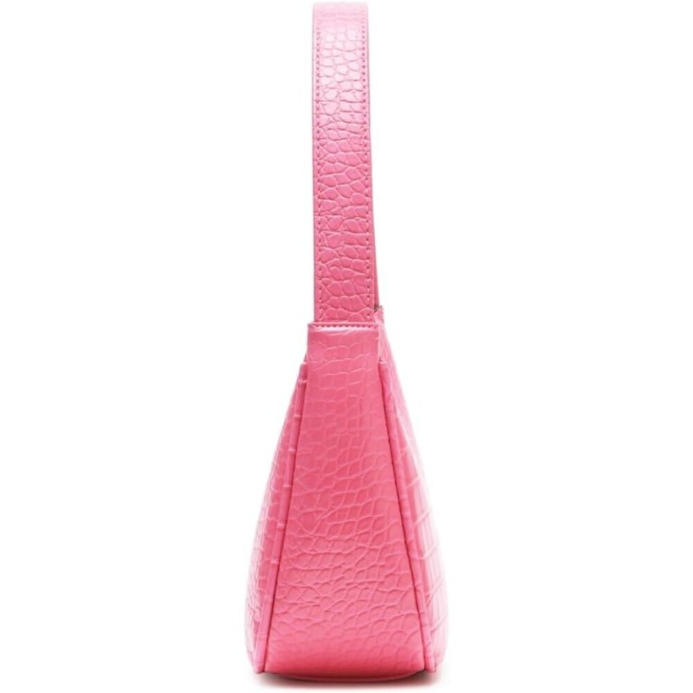 Women Crocodile Pink Imported Polyester Leather Zipper Closure Tote Handbag - Picture 6 of 7